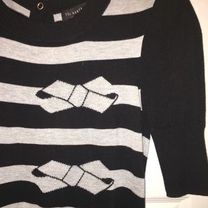 EUC Ted Baker Sweater Knit dress with bows Sz. 4
